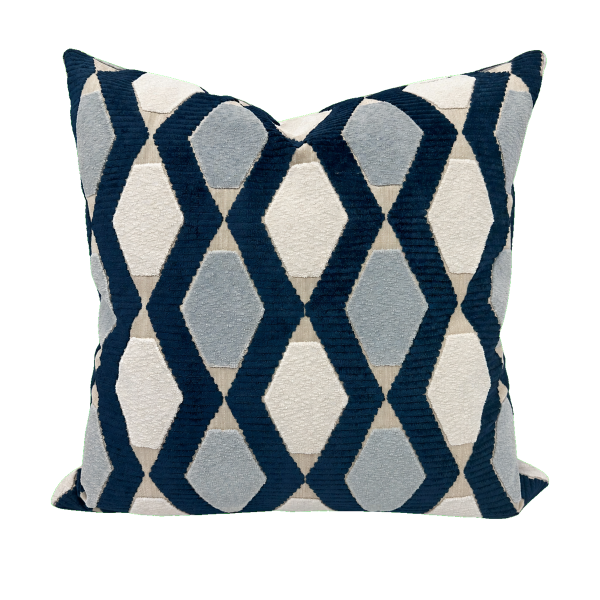 Oblique Azul – 24" × 24" Luxury Square Pillow