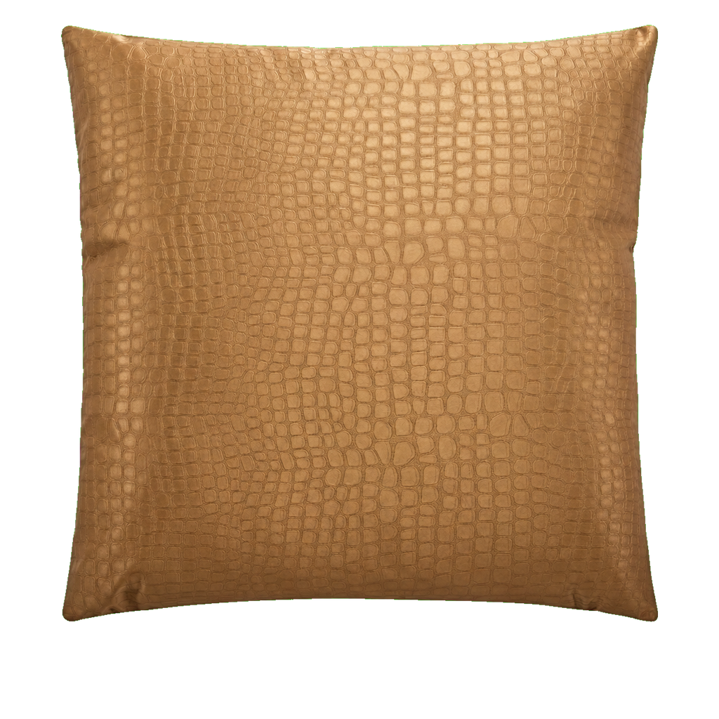 Croc Gold – 24" × 24" Luxury Square Pillow