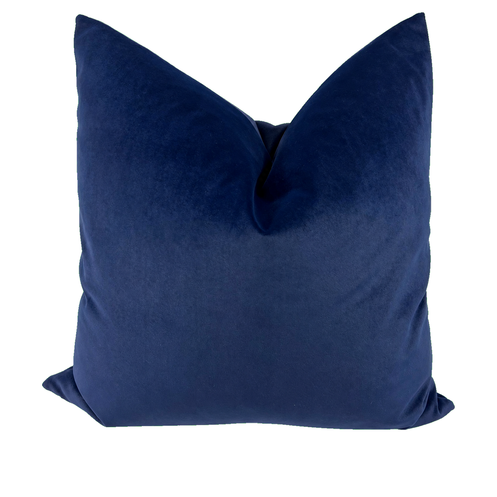 Navy Blue Velvet – 24" × 24" Luxury Square Pillow