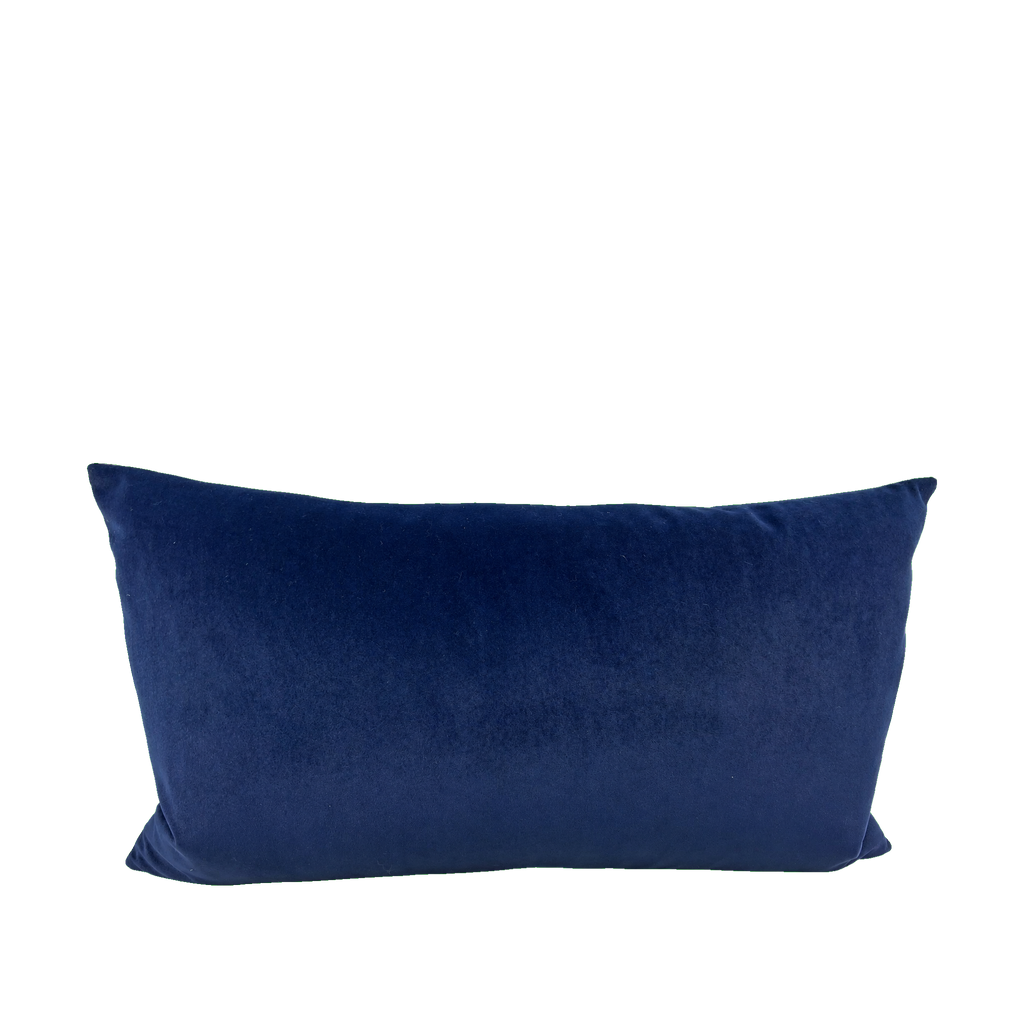 Navy Blue Velvet – 24" × 14" Luxury Lumbar Pillow