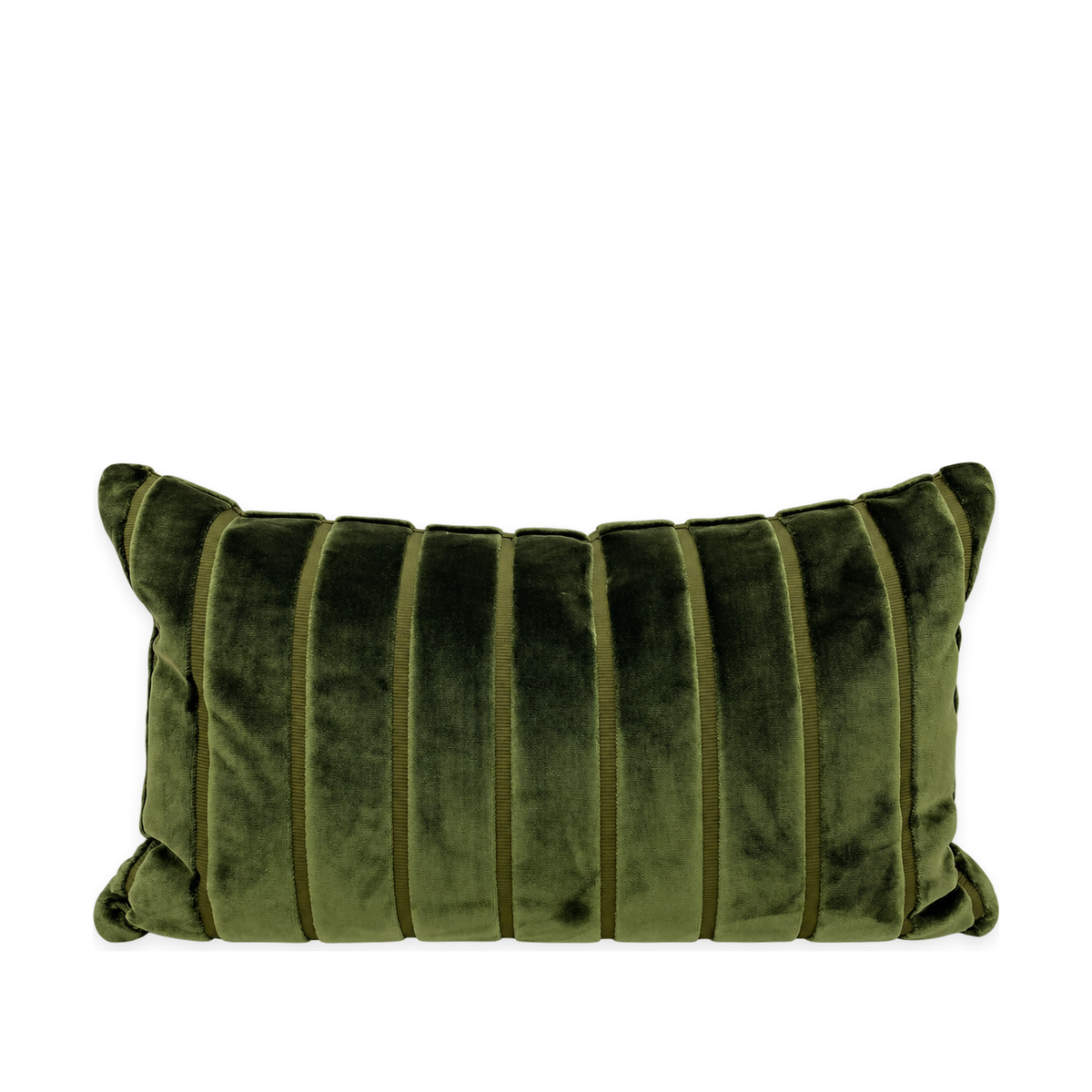 Elysian Stripe Loden – 24" × 14" Luxury Lumbar Pillow