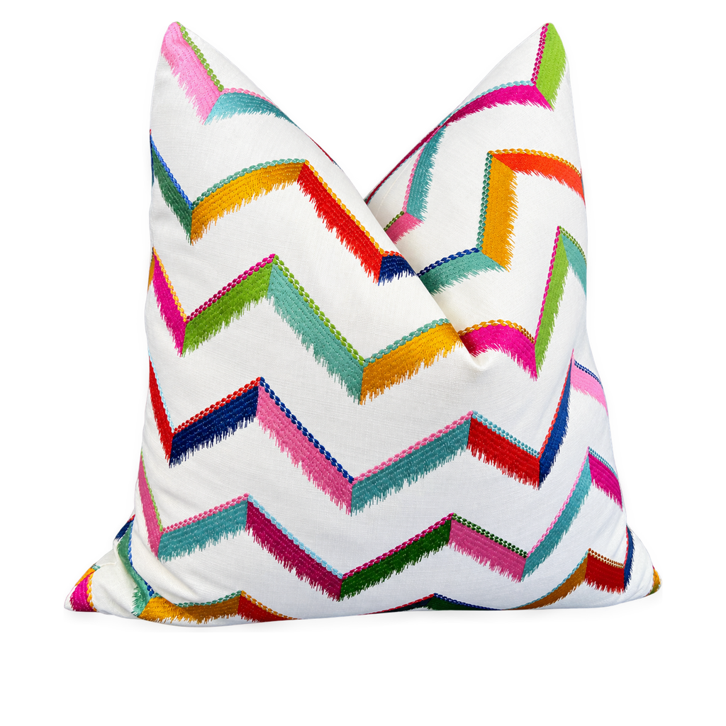 Chevron Confetti – 24" × 24" Luxury Square Pillow