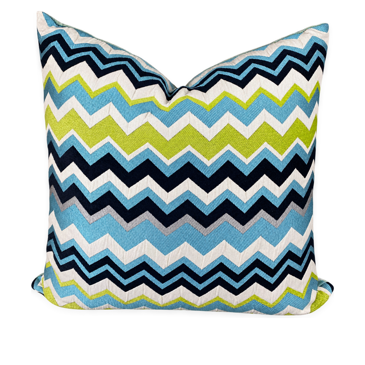 Chevron Aqua – 24" × 24" Luxury Square Pillow