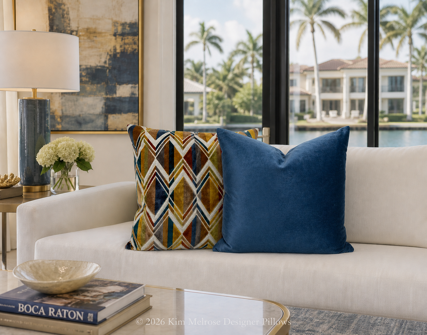 Luxury Pillow – 24" × 24" – Belvedere Azure