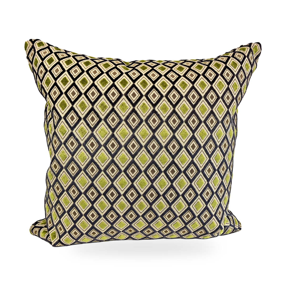Lime Diamond – 24" × 24" Luxury Square Pillow