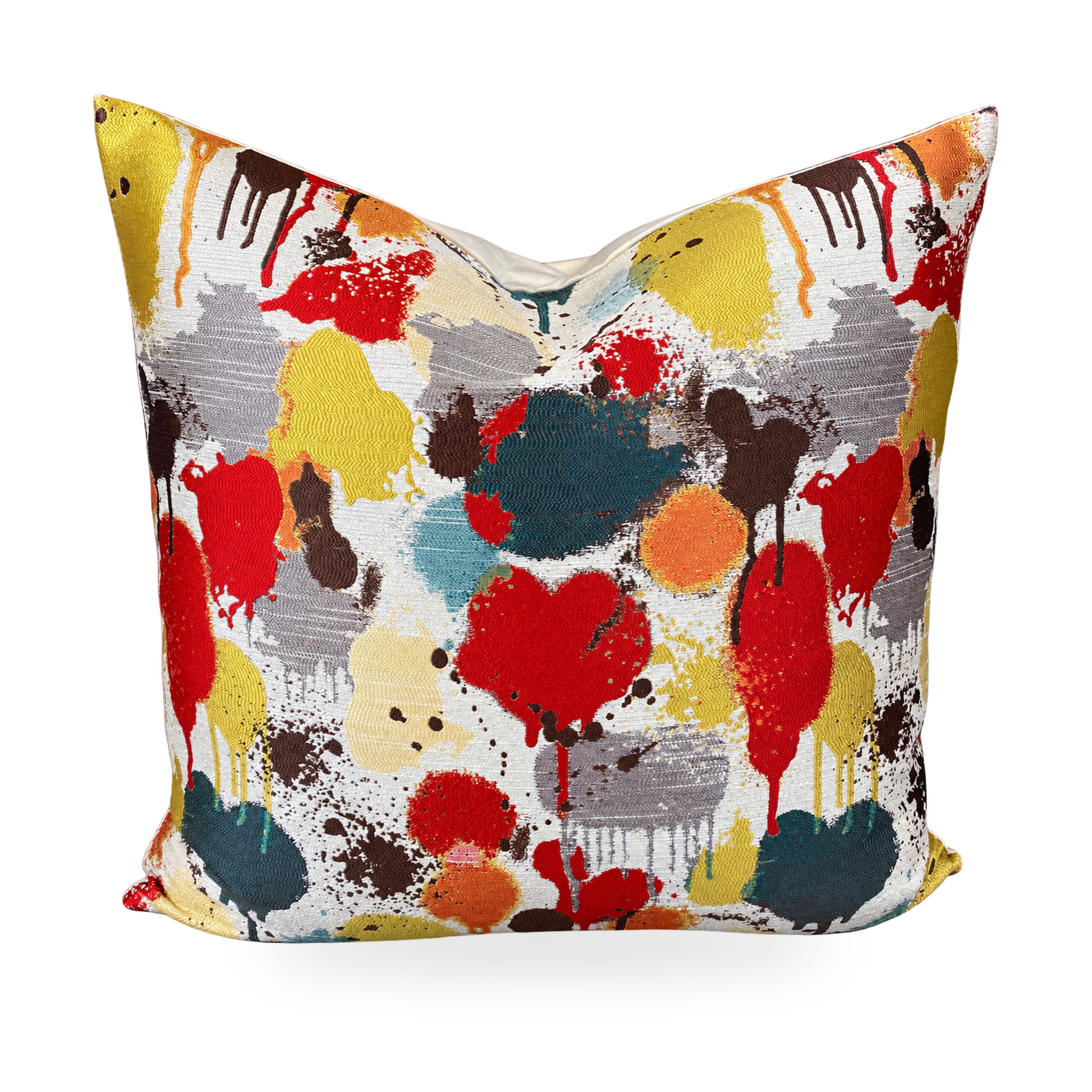 Funfetti Red Cream – 24" × 24" Luxury Square Pillow