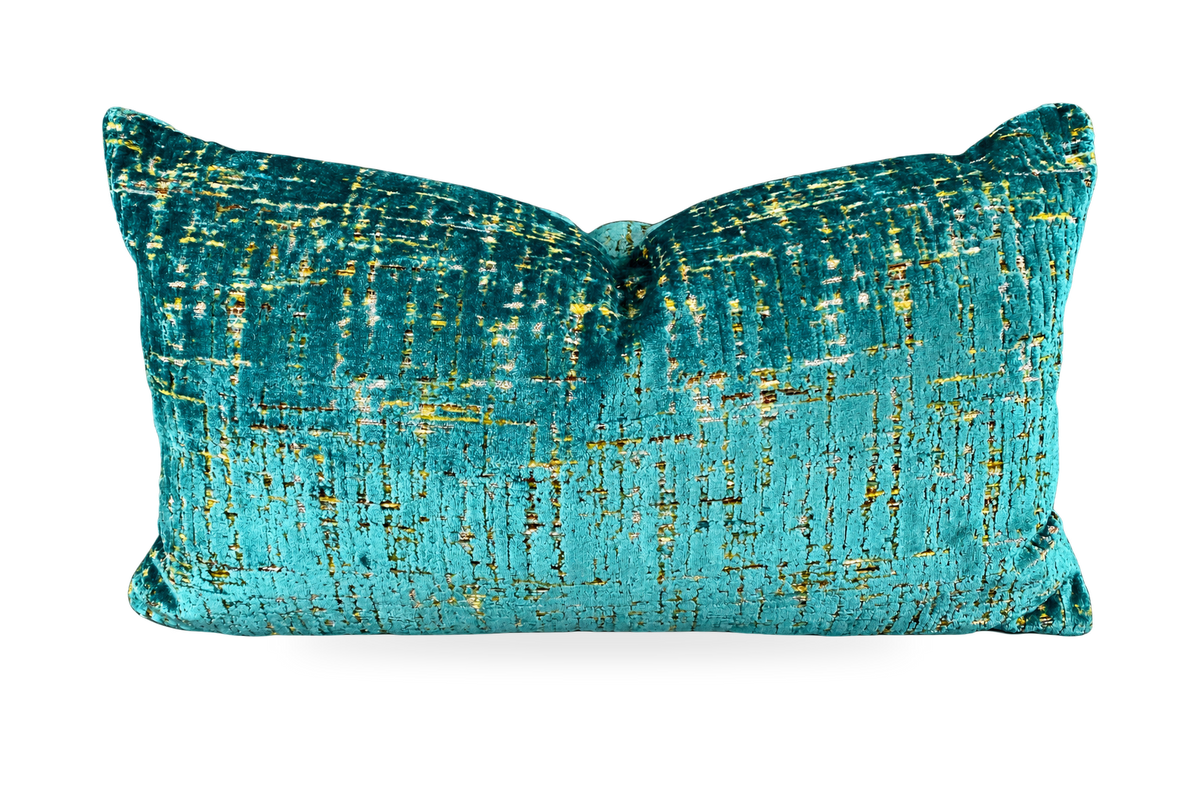 Moonstruck Peacock – 24" × 14" Luxury Lumbar Pillow