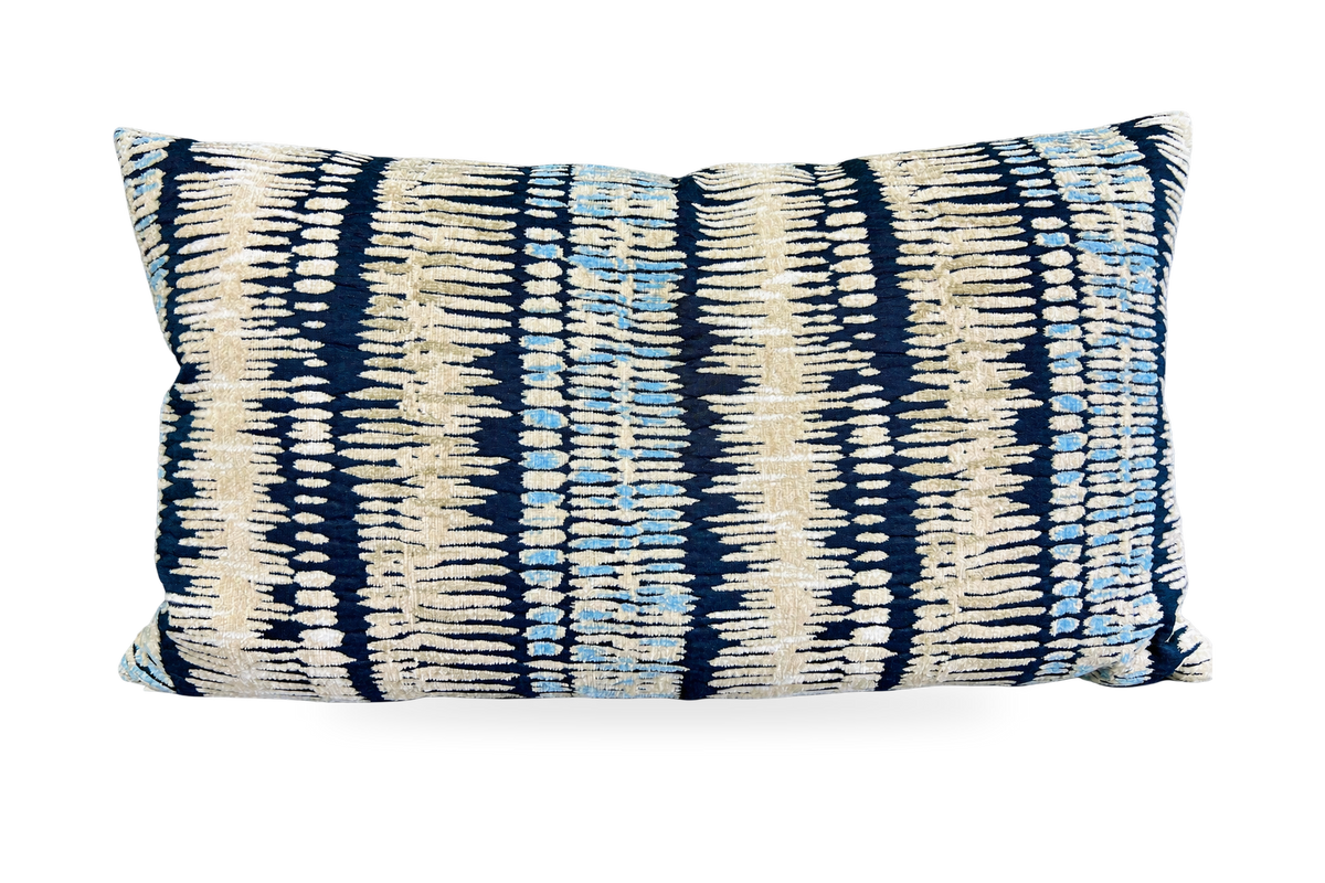 Zorro Indigo – 24" × 14" Luxury Lumbar Pillow