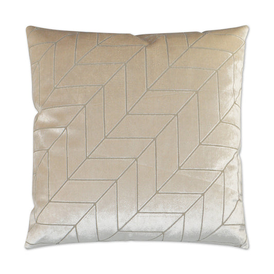 Luxury Pillow -  24" x 24" -  Villa - Ivory; Silver pearl chevrons