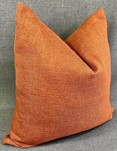 Luxury Pillow -  22" x 22" -  Adobe Brick - Solid Terra Cotta Brick Colored Fabric