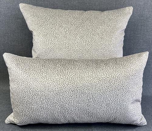 Luxury Lumbar Pillow - 24" x 14" - Sophia; Delicate pattern of tiny animal print on oyster colored background on an elegantly soft fabric.