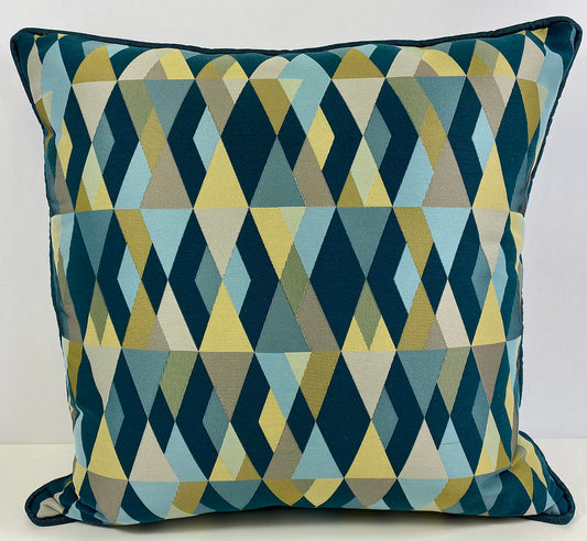 Luxury Outdoor Pillow - 22" x 22" - Harlequin - Kaleidoscope; Sunbrella, or equivalent, with fibre fill