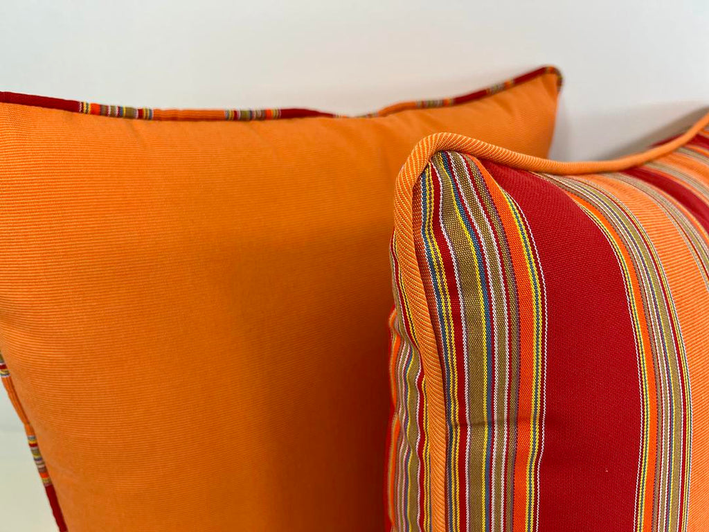 Luxury Outdoor Pillow - 22" x 22" - Hyannis Port - Orange