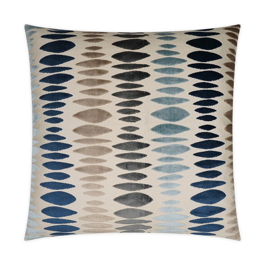 Luxury Pillow -  24" x 24" -  Prospero-Mineral; Stacked stone shapes in blues and tans