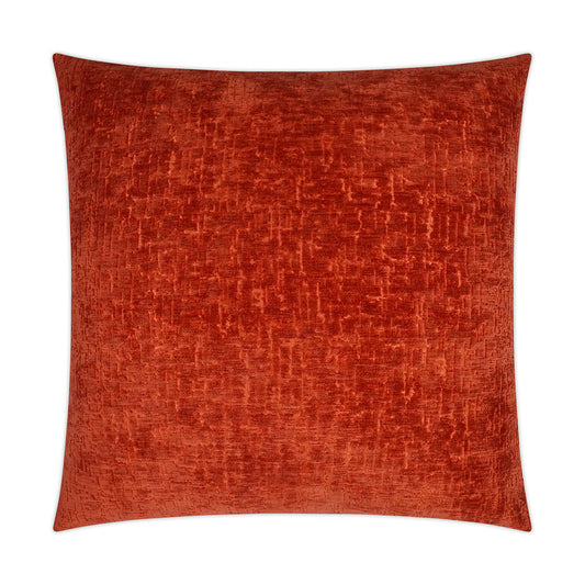 Luxury Pillow -  24" x 24" -  Felicity - Coral; Red orange textured chenille