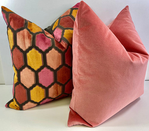 Luxury Pillow - 24” x 24” -Mohair Pink