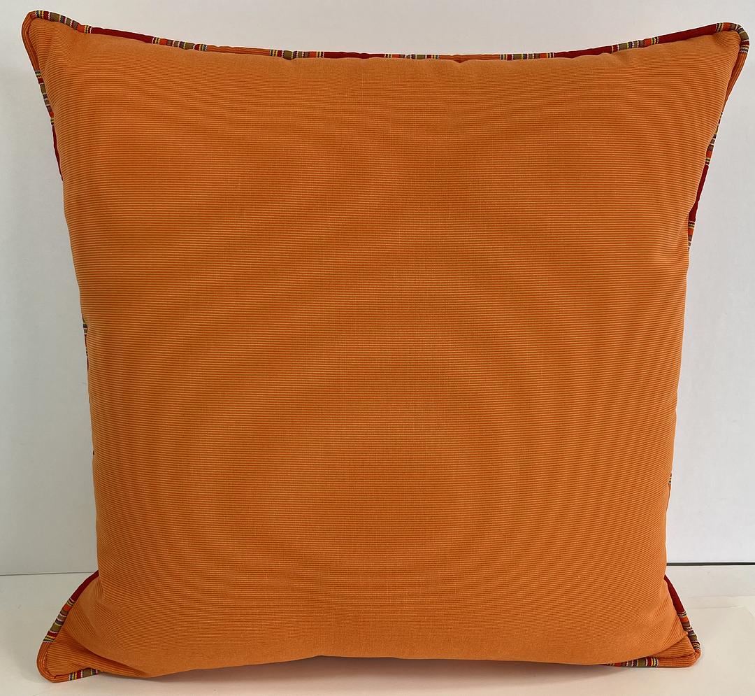 Luxury Outdoor Pillow - 22" x 22" - Hyannis Port - Orange; Sunbrella, or equivalent, fabric with fiber fill