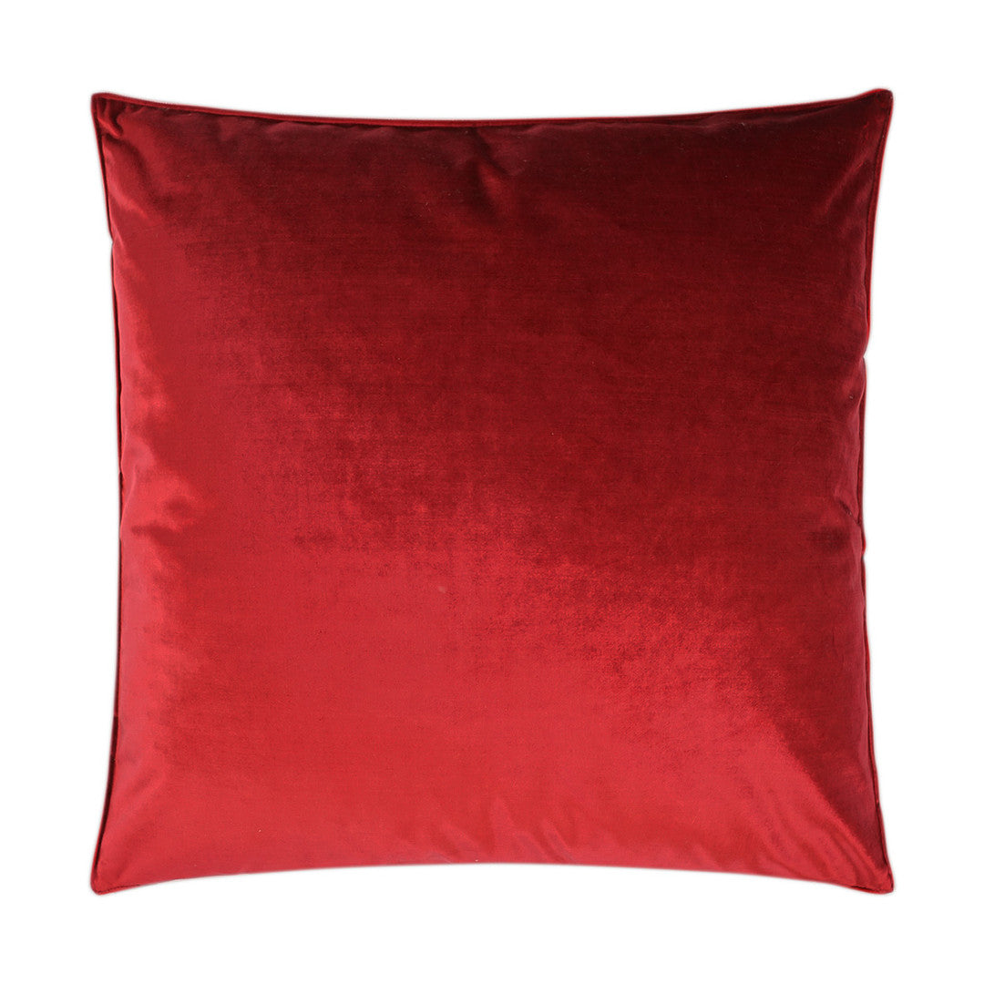 Luxury Pillow - 24" x 24" - Iridescence Double Front-Ruby; Glimmering red velvet solid