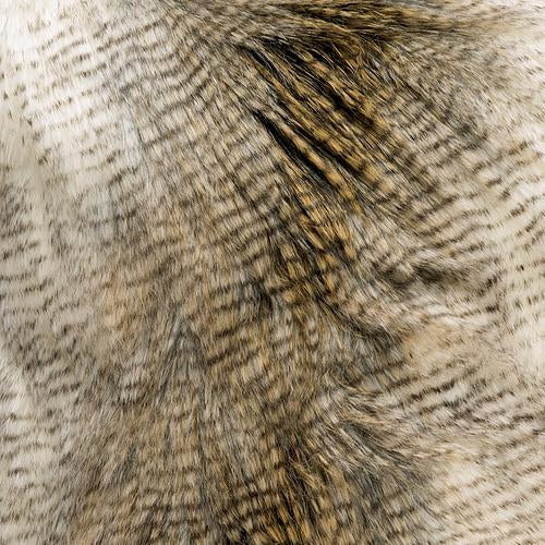 Luxury Lumbar Pillow - 24" x 14" -  Alaskan Hawk; Faux Fur