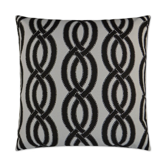 Luxury Outdoor Pillow - 22" x 22" Sea Shore-Black