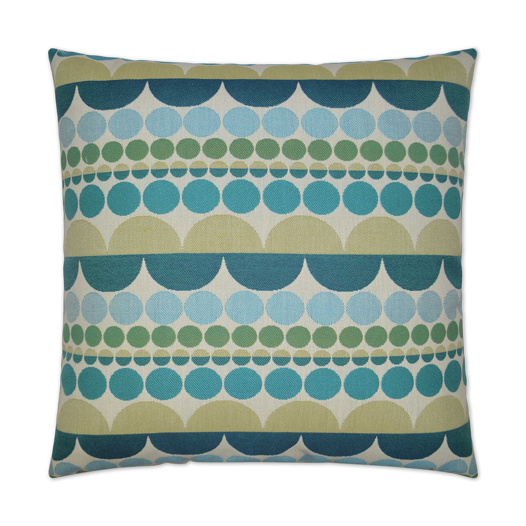 Luxury Outdoor Pillows - 22" x 22" - Mardi Gras-Seaglass; Sunbrella, or equivalent, fabric with fiber fill
