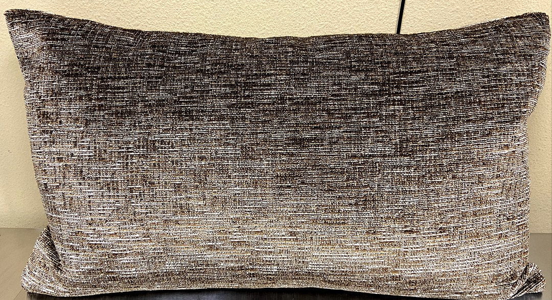 Luxury Lumbar Pillow - 24" x 14" - Root Beer; a shimmering soft fabric of browns and silver on both sides