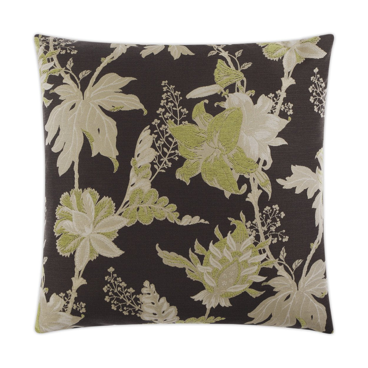 REDUCED TO CLEAR Luxury Pillow - 24" x 24" - Bali Night; Embroidered floral pattern