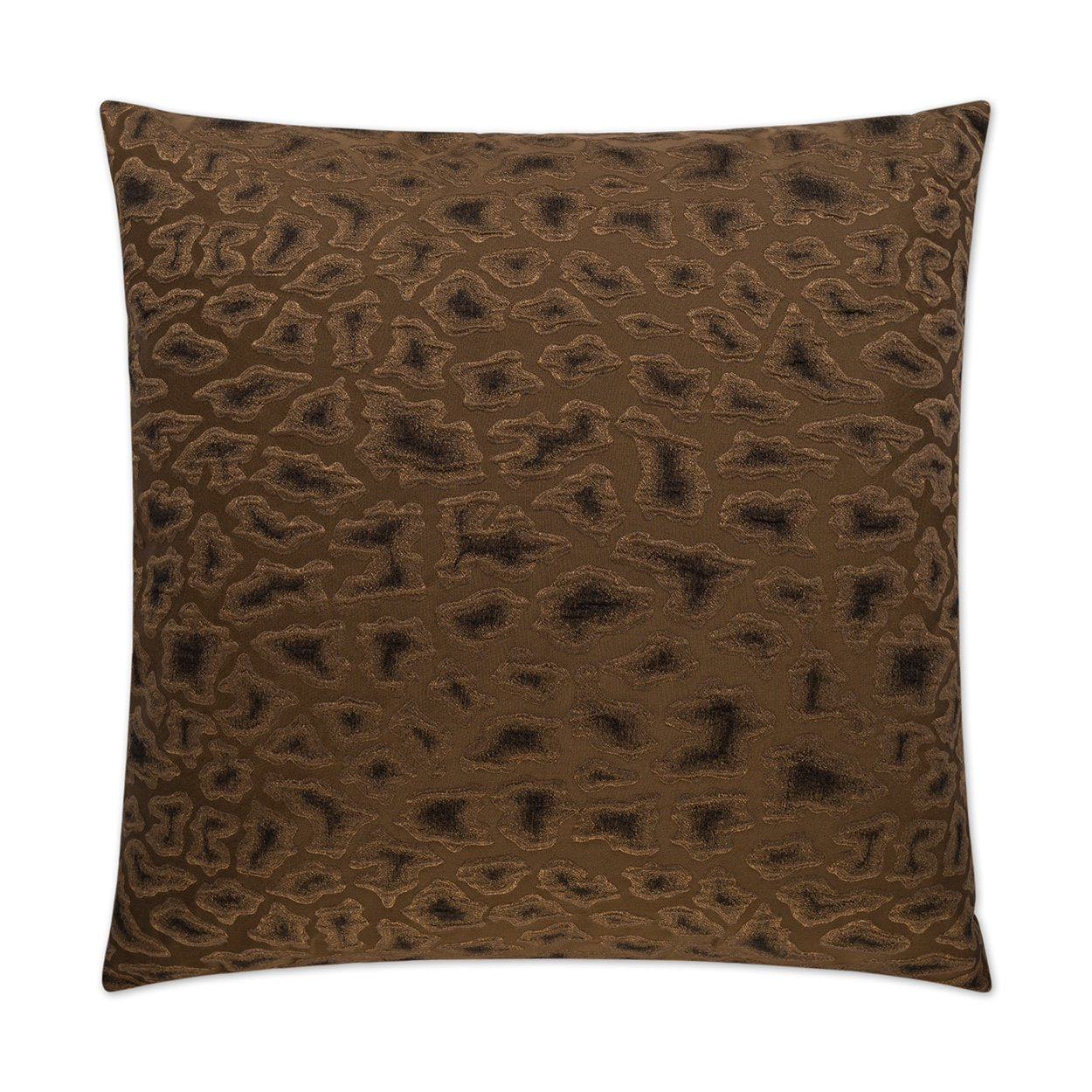 Luxury Pillow - 24” x 24” - Cabenet Chocolate; Espresso brown animal print over chocolate brown background