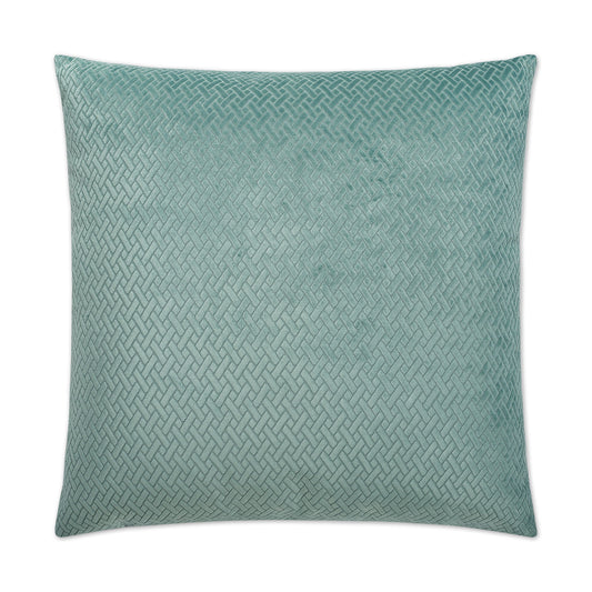 Luxury Pillow - 24" x 24" - Flex Teal; Solid teal chenille in a basketweave jacquard pattern