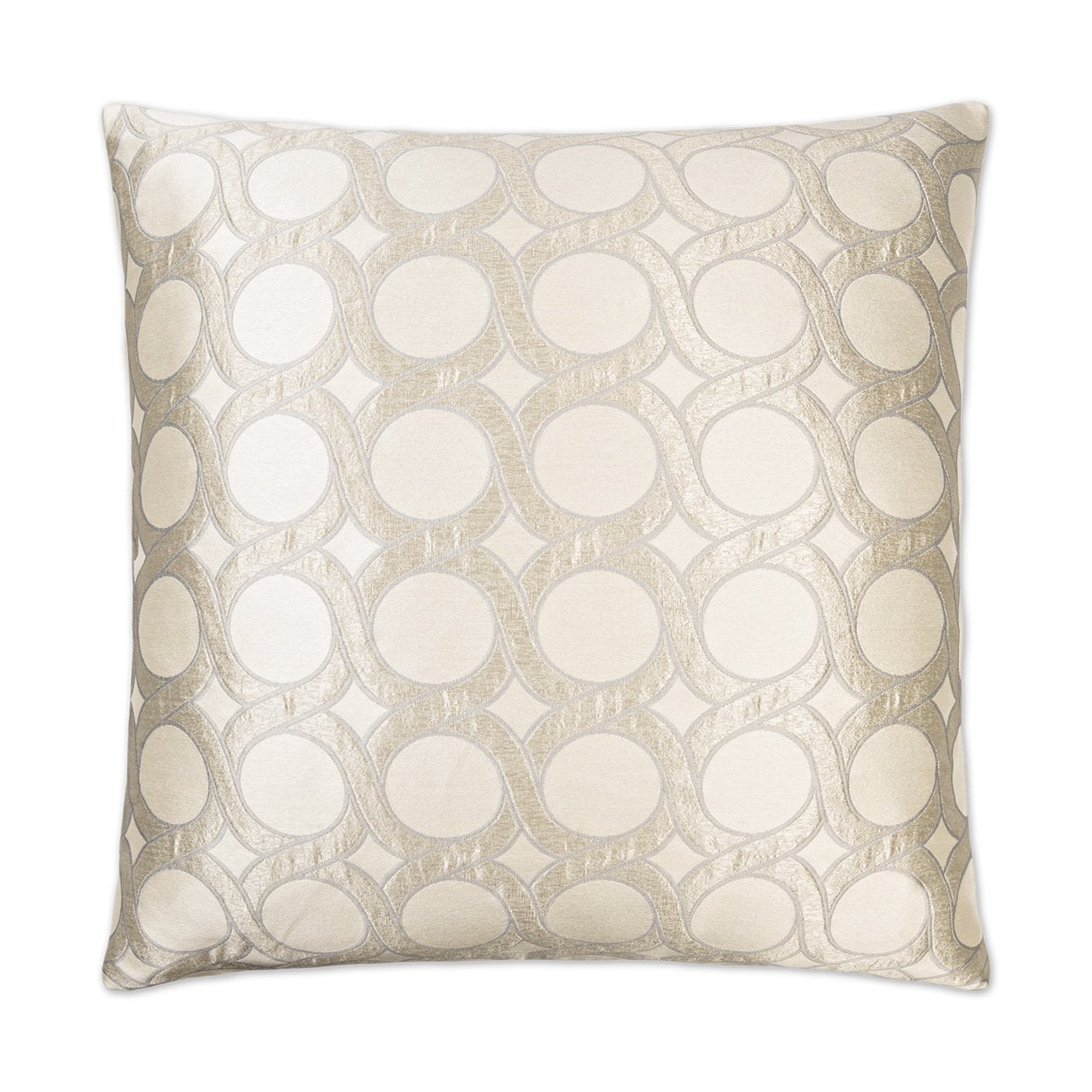 Luxury Pillow - 24" x 24" - Belle Curve Pearl; Shiny pearl satin design over a cream background