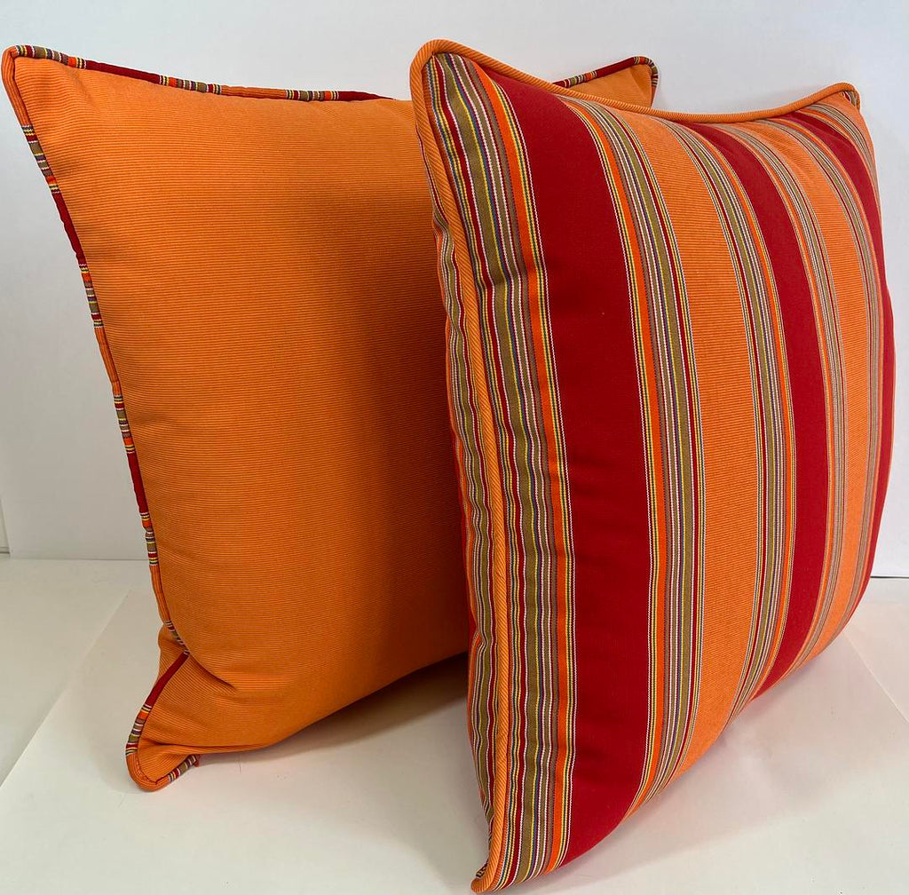 Luxury Outdoor Pillow - 22" x 22" - Hyannis Port Stripe