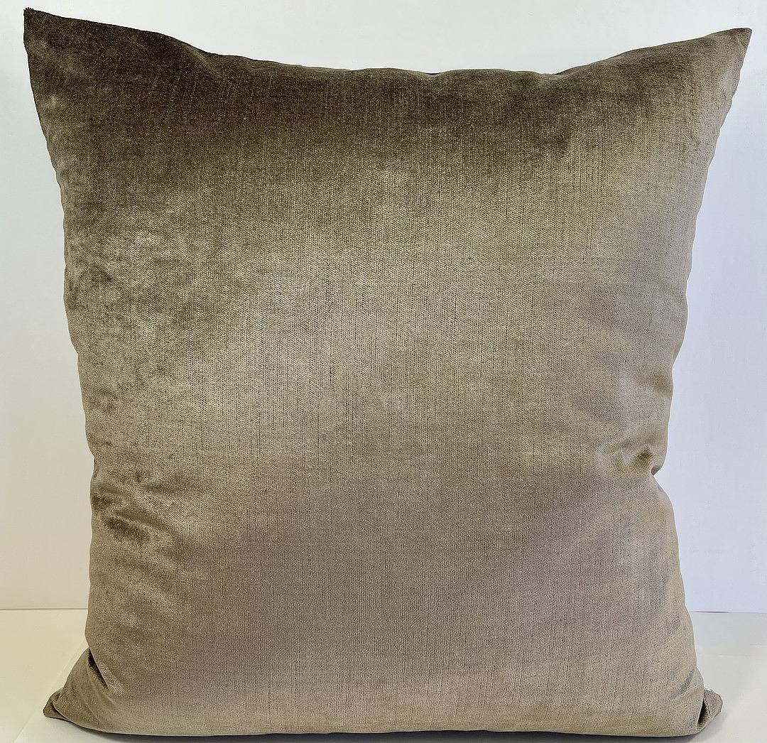 Luxury Pillow -  24" x 24" - Puzzle; Woven in silver, taupe and gray