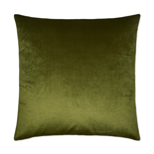Luxury Pillow - 24” x 24” - Belvedere Aloe; Deep moss green solid in a creamy smooth velvet fabric