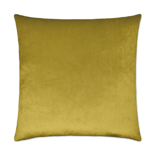 Luxury Pillow - 24” x 24” - Belvedere - Curry; Yellow chartreuse color solid in a creamy smooth velvet fabric