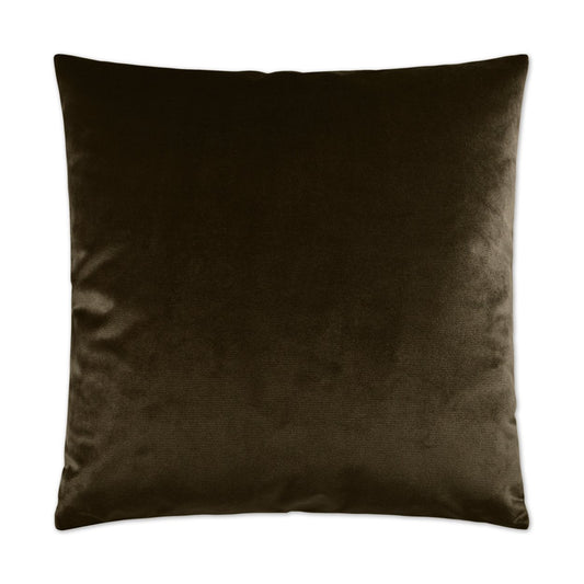 Luxury Pillow - 24” x 24” - Belvedere Espresso; Espresso brown solid in a creamy smooth velvet fabric