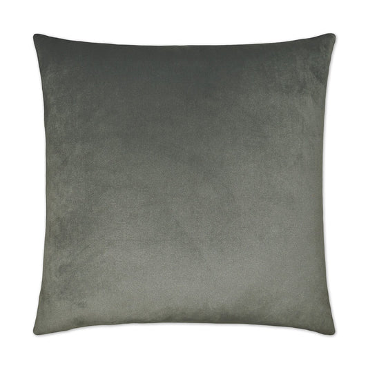 Luxury Pillow 24” x 24” - Belvedere Graphite; soft solid velvet fabric in a medium gray