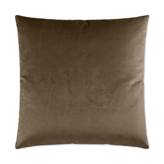 Luxury Pillow - 24” x 24” - Belvedere Otter; mocha brown solid in a creamy smooth velvet fabric