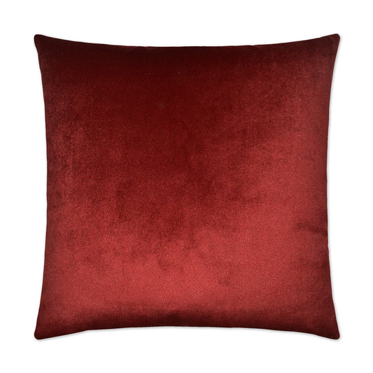 Luxury Pillow - 24” x 24” - Belvedere Sangria; Sangria red solid color in a creamy smooth velvet fabric