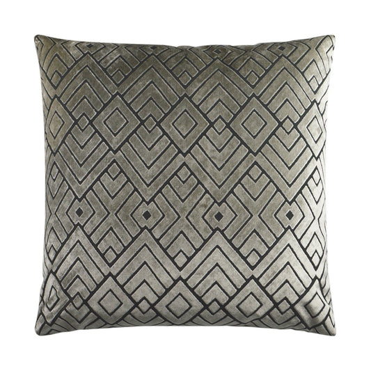 Luxury Pillow -  24" x 24" - Hipster; Silver and black in a geometric pattern