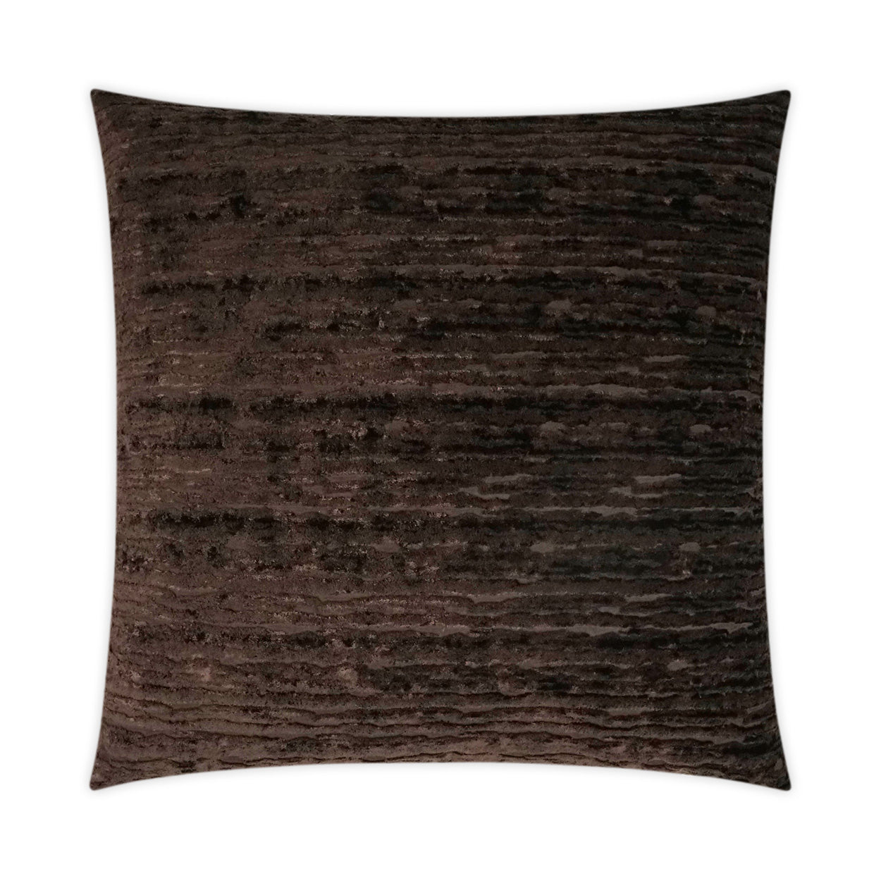 Luxury Pillow -  24" x 24" - Wake-Umber; A soft textural solid fabric of dark plum/brown