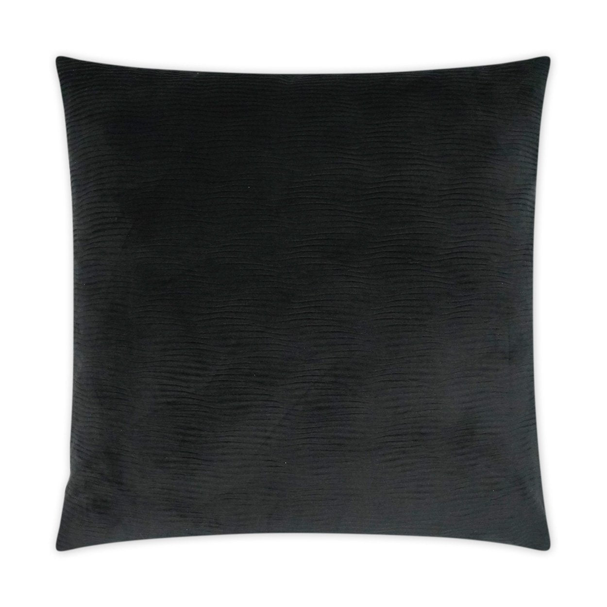 Luxury Pillow - 24” x 24” - Stream Black; Solid black in a smooth wavey patterned fabric