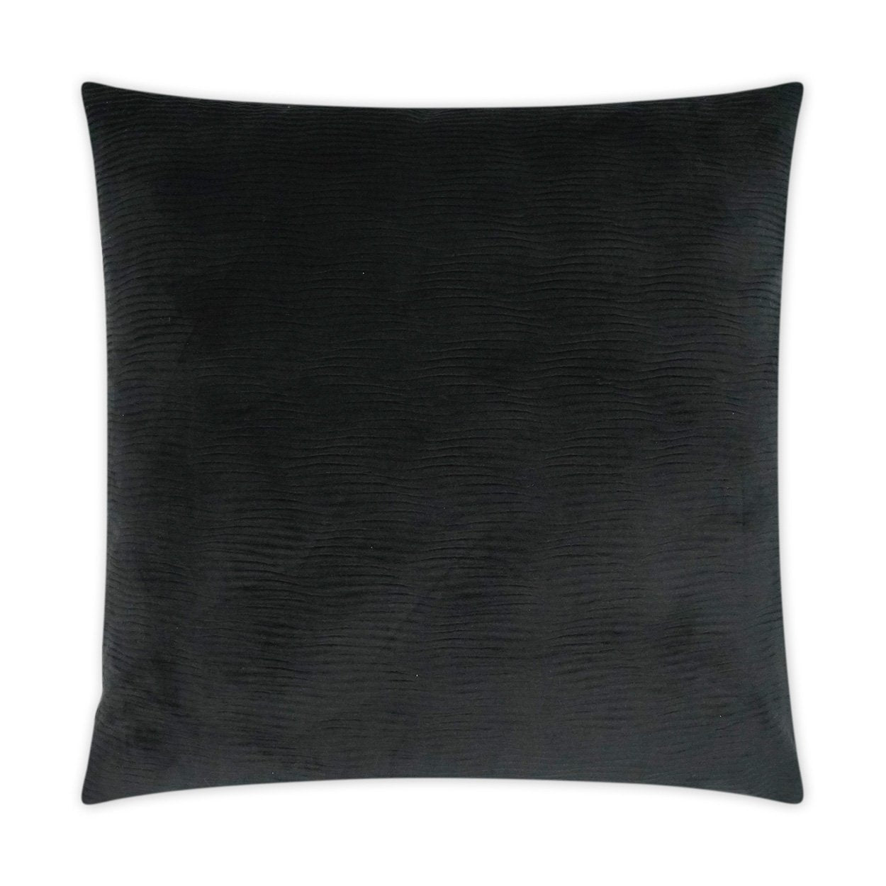 Luxury Lumbar Pillow - 24" x 14" - Stream Black; Black solid with a wavy pattern in the fabric.