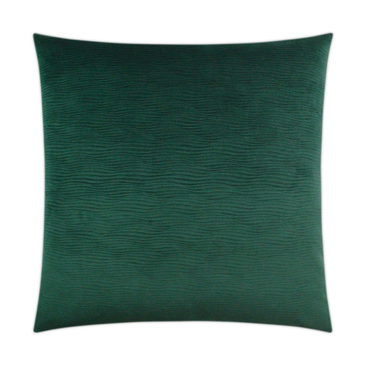 Luxury Pillow - 24” x 24” - Stream Hunter; Solid hunter green in a smooth wavey patterned fabric