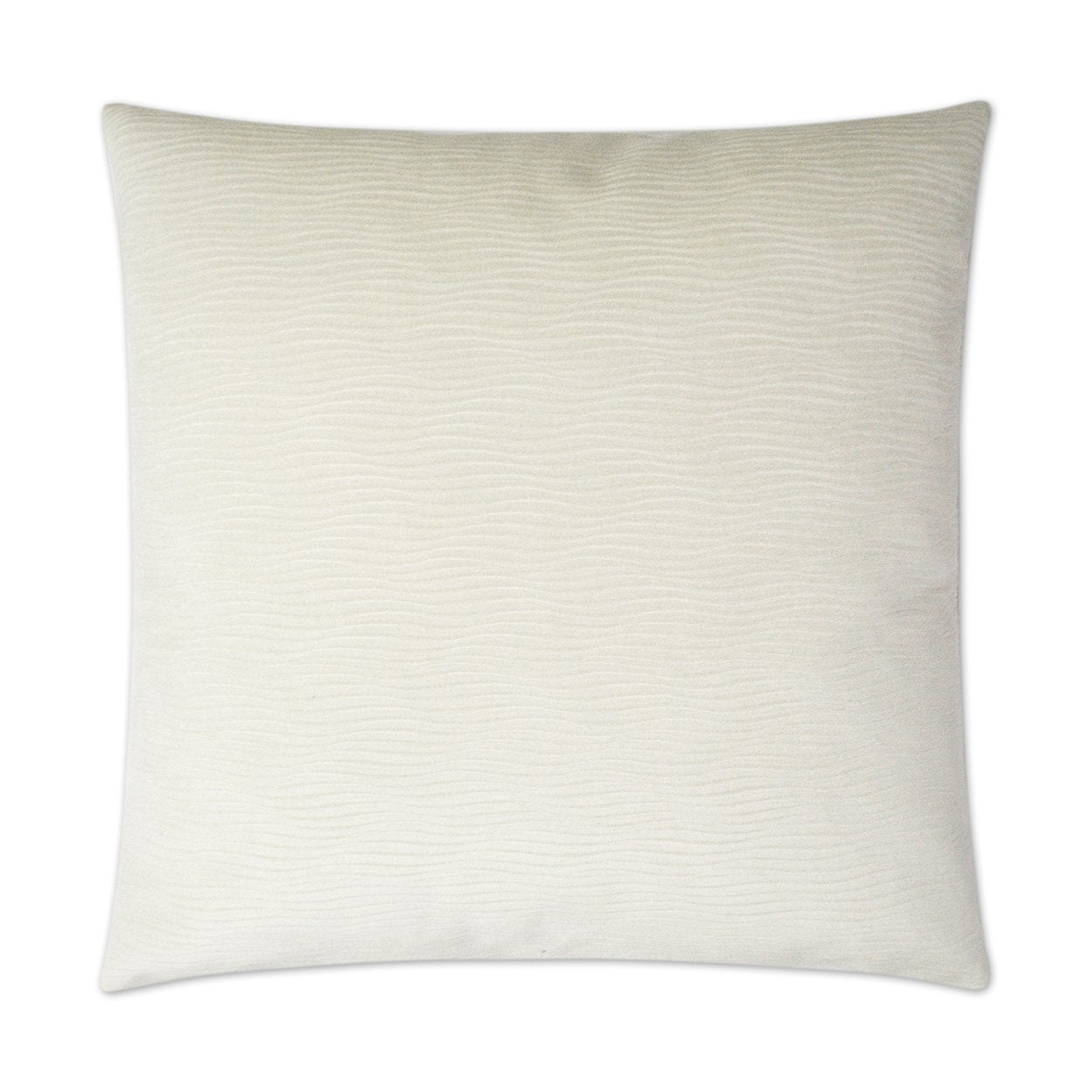 Luxury Pillow - 24” x 24” - Stream Ivory; Solid ivory in a smooth wavey patterned fabric
