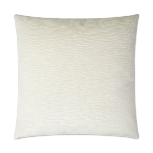 Luxury Pillow - 24” x 24” - Stream Ivory; Solid ivory in a smooth wavey patterned fabric