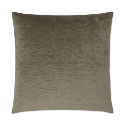 Luxury Pillow - 24” x 24” - Stream Mushroom; Solid mushroom tan in a smooth wavey patterned fabric