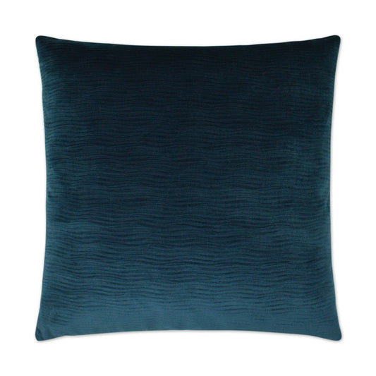 Luxury Pillow - 24” x 24” - Stream Navy; Solid navy  in a smooth wavey patterned fabric