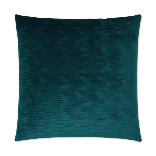 Luxury Pillow - 24” x 24” - Stream Teal; Solid dark teal in a smooth wavey patterned fabric