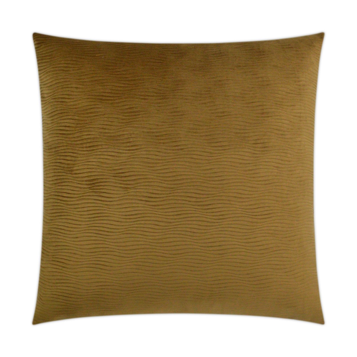 Luxury Pillow - 24” x 24” - Stream Walnut; Solid caramel color in a smooth wavey patterned fabric