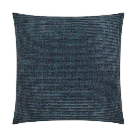 Luxury Pillow -  24" x 24" -Lift River; A horizontal striped Denim Blue soft textured fabric.